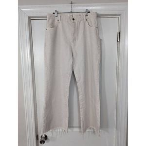 Rolla's East Coast Crop Flare Jeans women's size 32 cream high rise raw hem